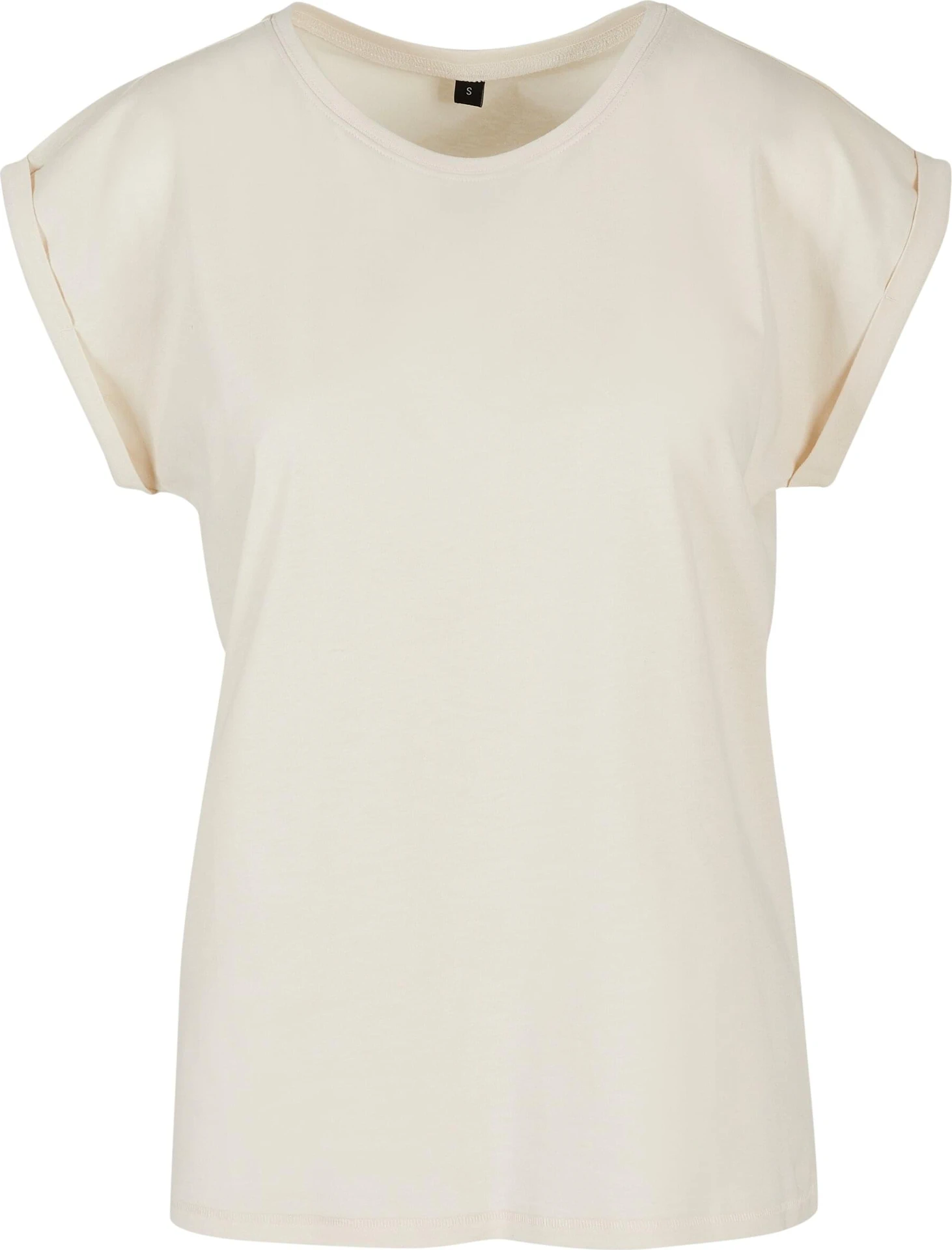 BYB-BY021-ladies-extended-shoulder-t-shirt-sand-front-4 Build Your Brand Ladies Extended Shoulder Tee