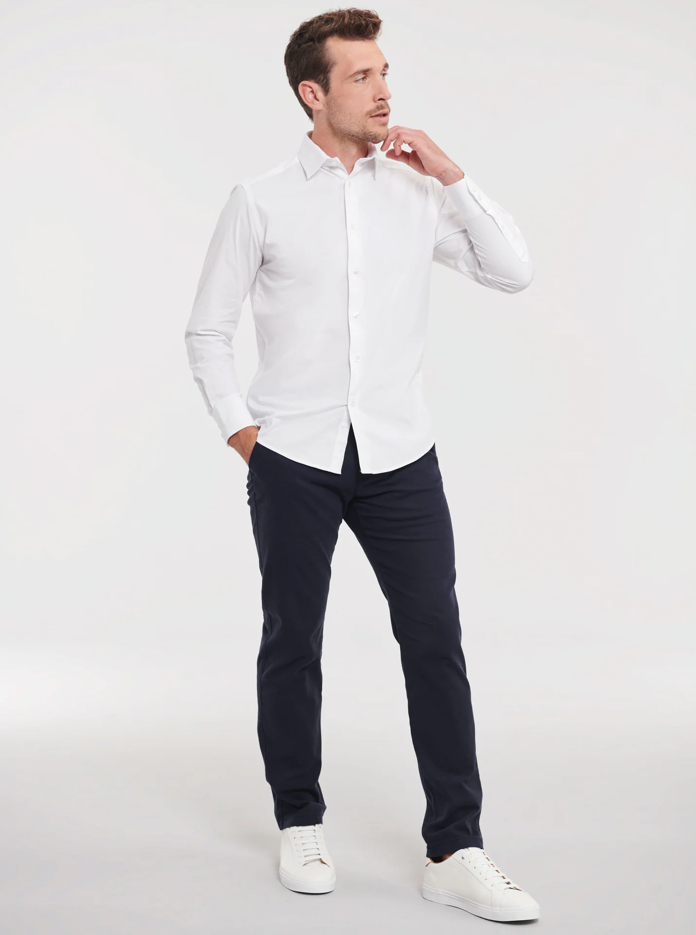 Russell Men's Long Sleeve Easy Care Fitted Shirt