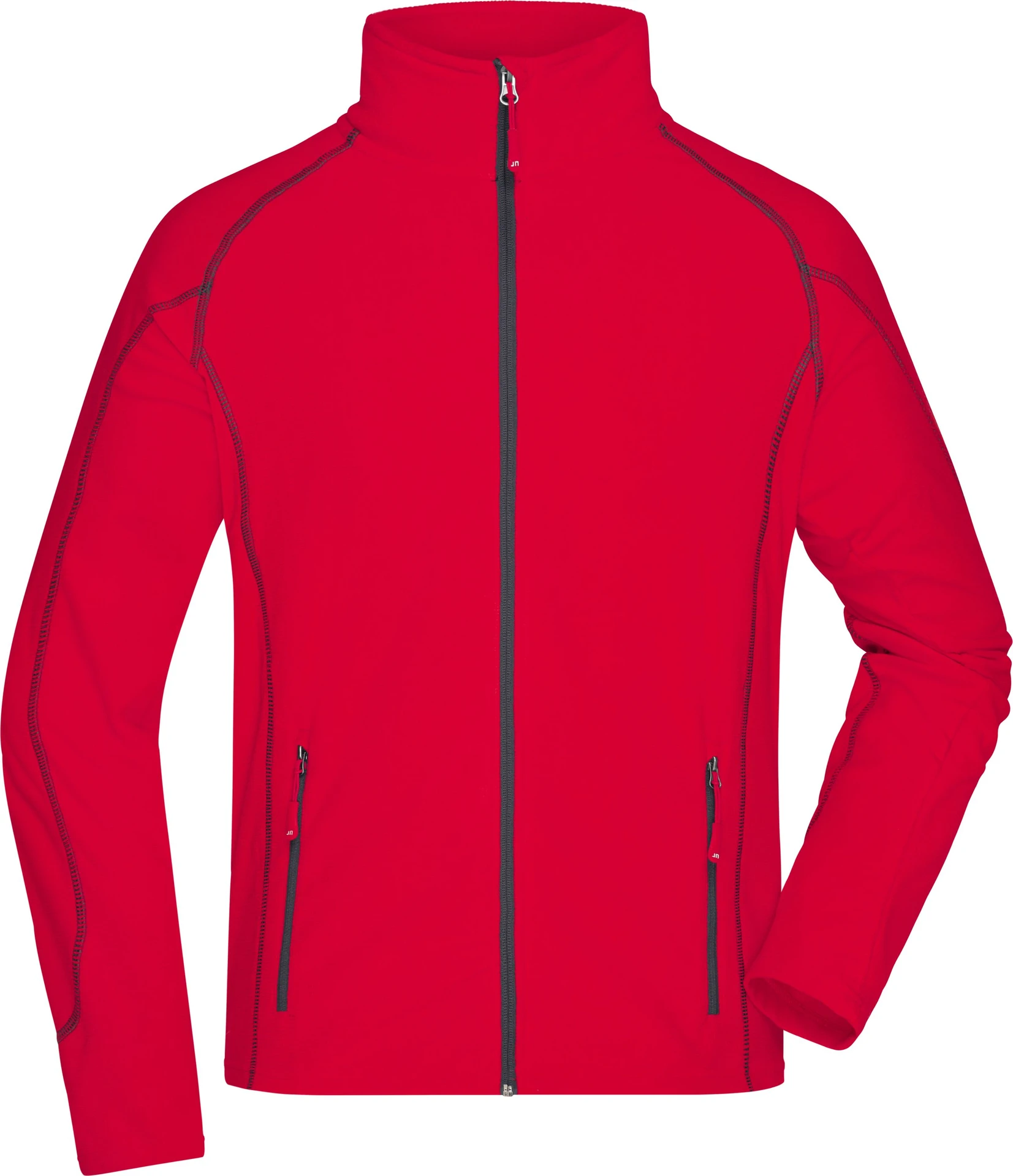 jn597-mens-structure-fleece-jacket-red-carbon-front-3 James & Nicholson Men's Structure Fleece Jacket