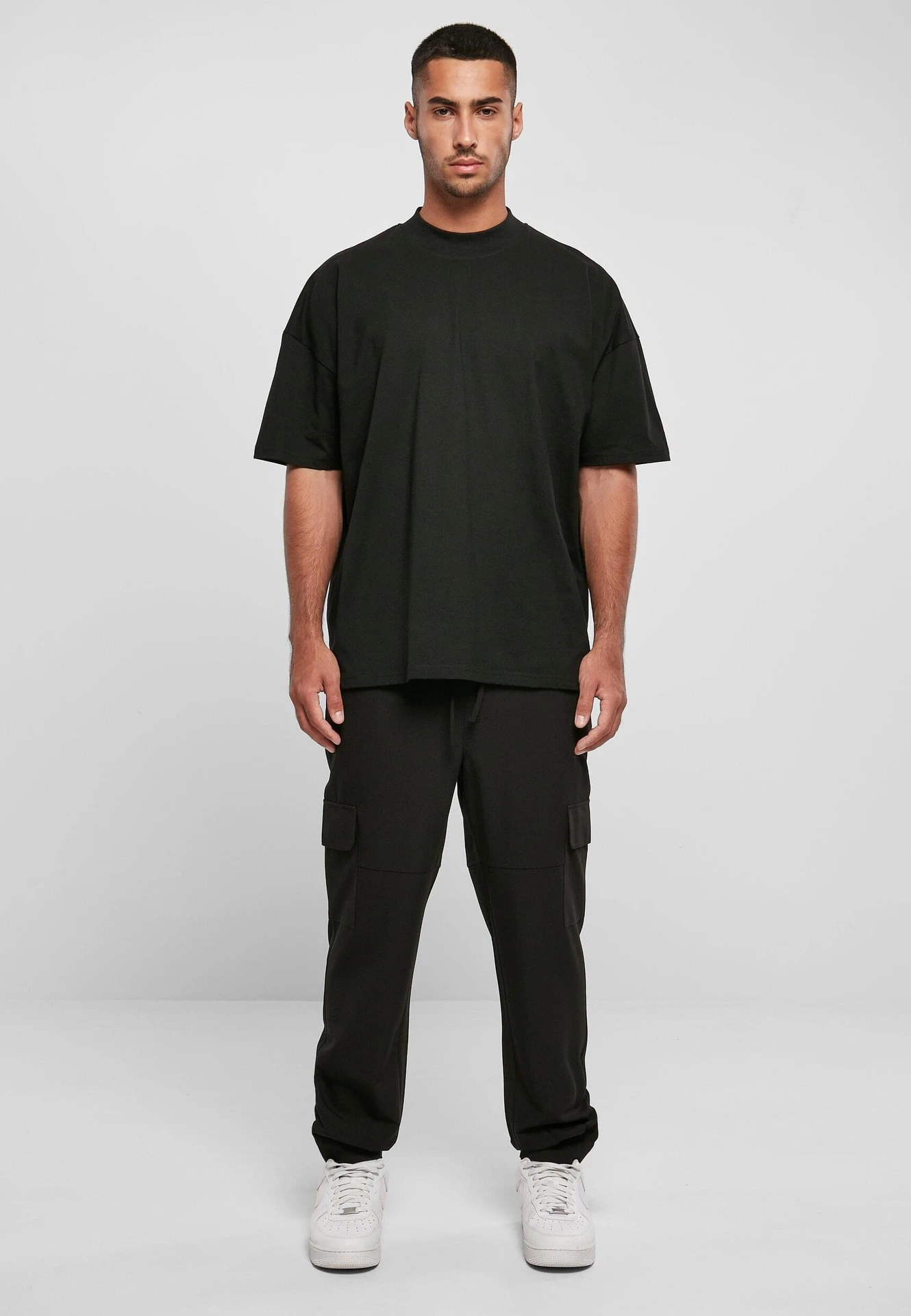 Build Your Brand Oversized Mock Neck Tee