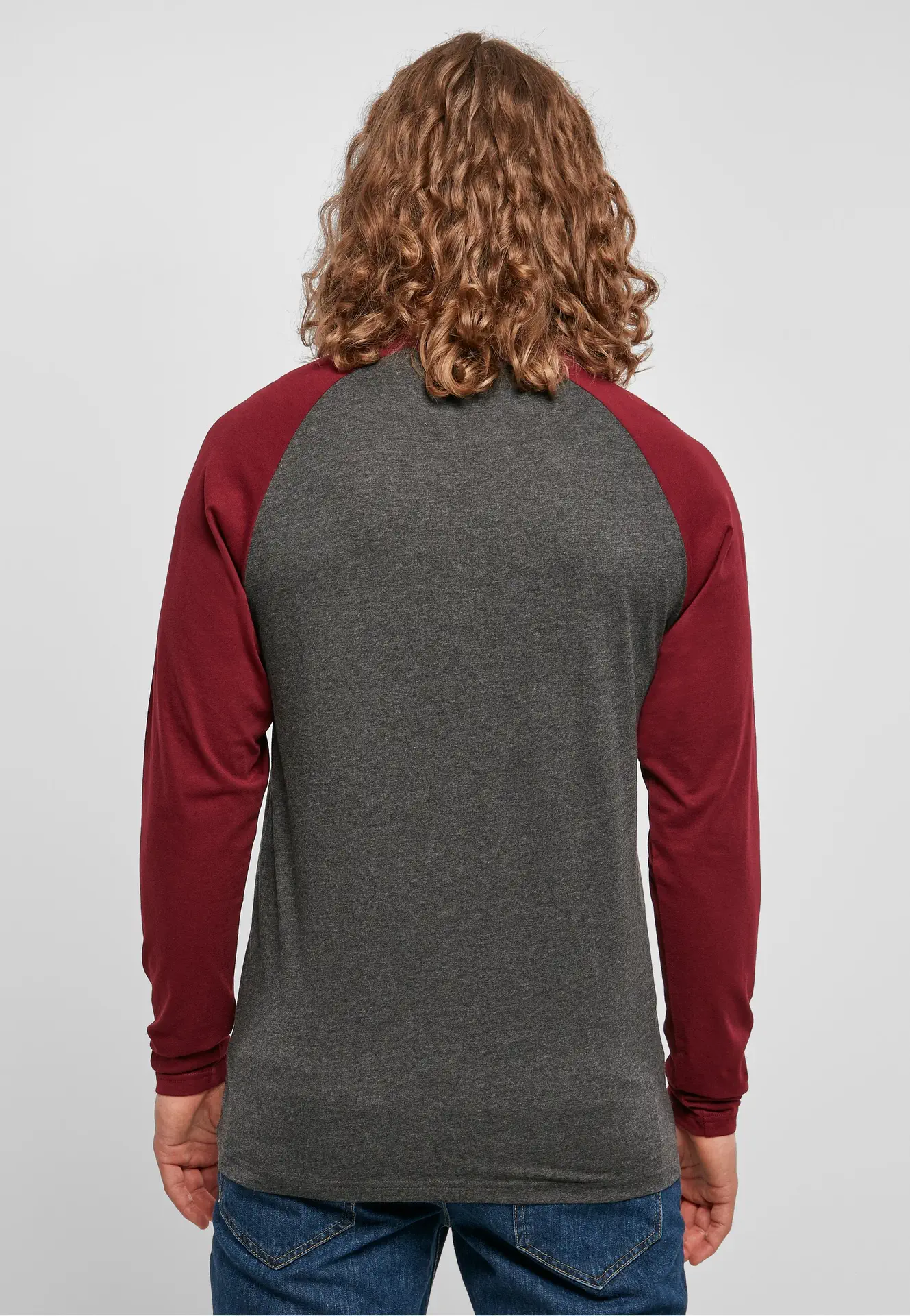Build Your Brand Contrast Raglan Longsleeve T-Shirt