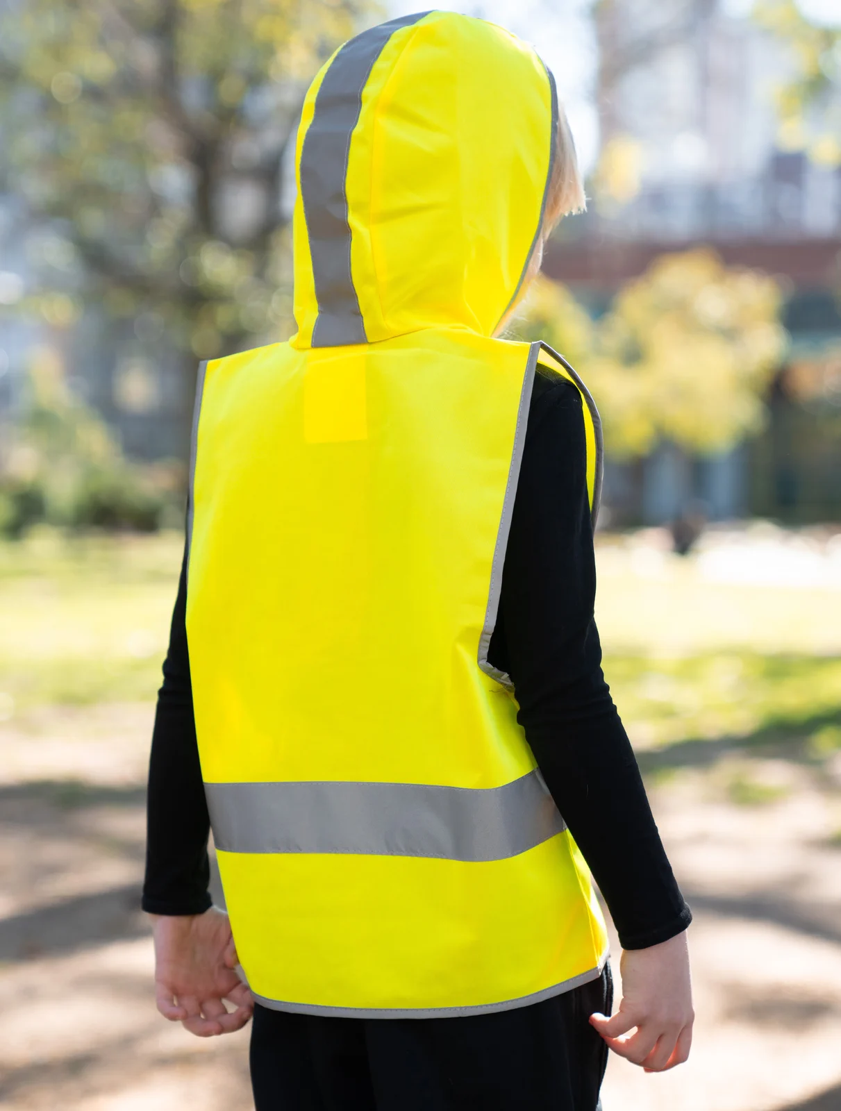 korntex-kxkwh-kids-hooded-hi-vis-safety-vest-odense-signalyellow-model-1 Korntex Kids´ Hooded Hi-Vis Safety Vest Odense