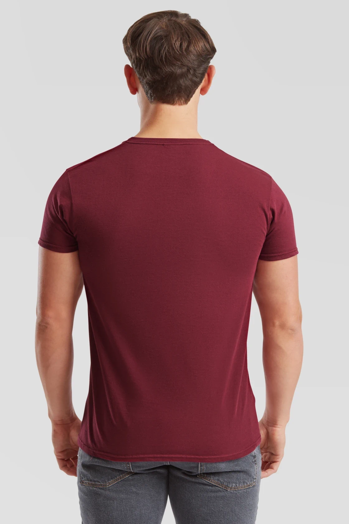 fruit-of-the-loom-61-430-0-iconic-150-t-shirt-burgundy-model-2 F.O.L. Iconic T