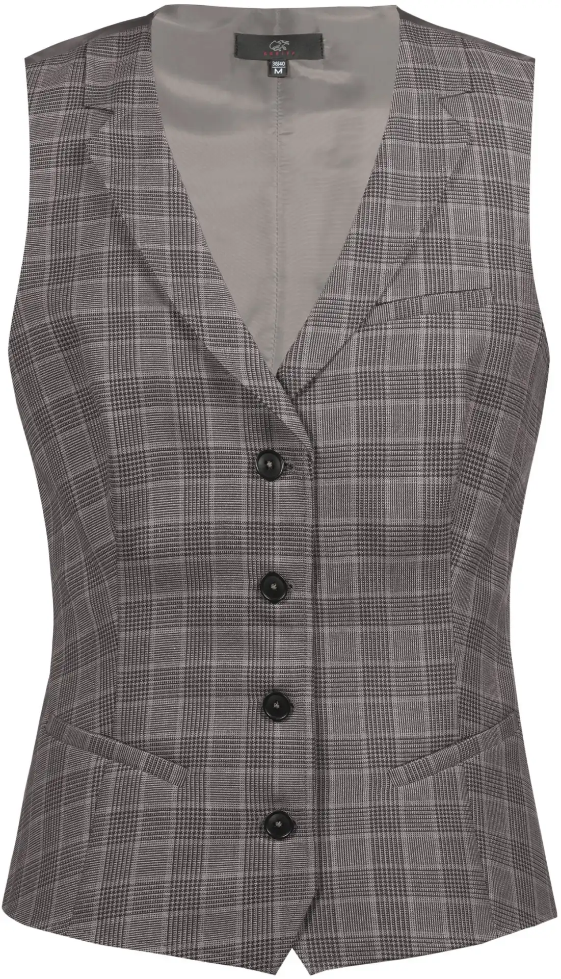 greiff-1715-damen-weste-rf-service_2745_glencheck-taupe-front-2 GREIFF Damen Weste Regular Fit