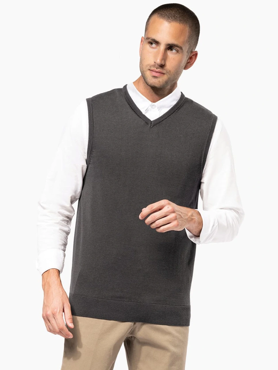Kariban Herren V-Ausschnitt Pullunder