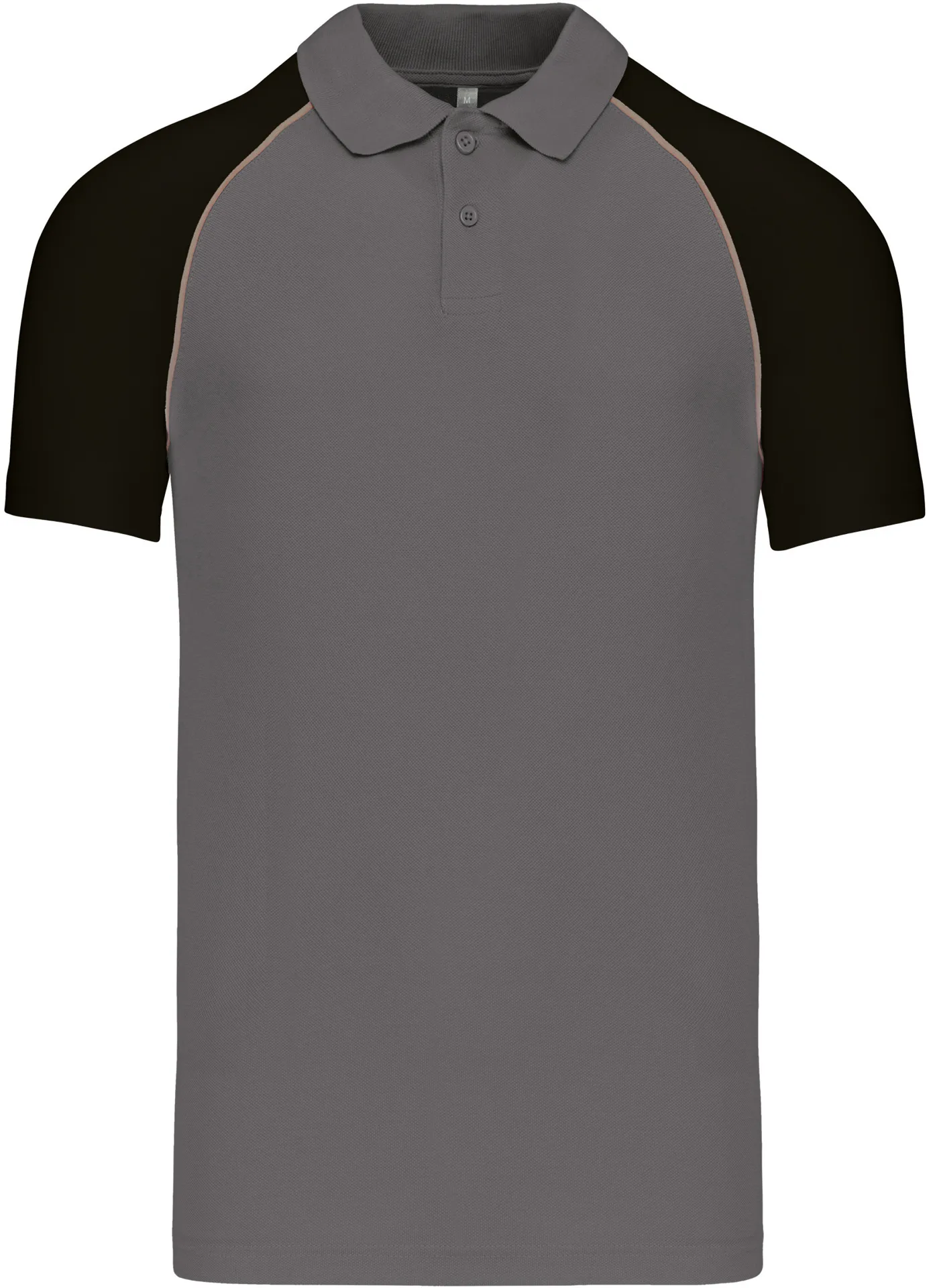 kariban-K226-baseball-pique-polo-slategrey-lightgrey-black-front-3 Kariban Baseball Piqué Polo Shirt