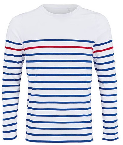 SOL'S Men's Long Sleeve Striped T-Shirt Matelot SOL'S Men's Long Sleeve Striped T-Shirt Matelot