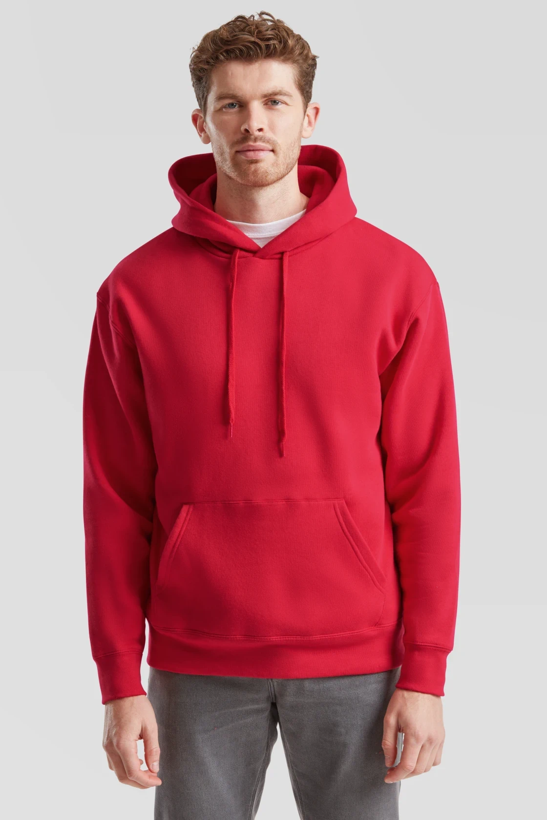 fruit-of-the-loom-62-152-0-premium-hooded-sweatshirt-red-model-0 F.O.L. Premium Hooded Sweat