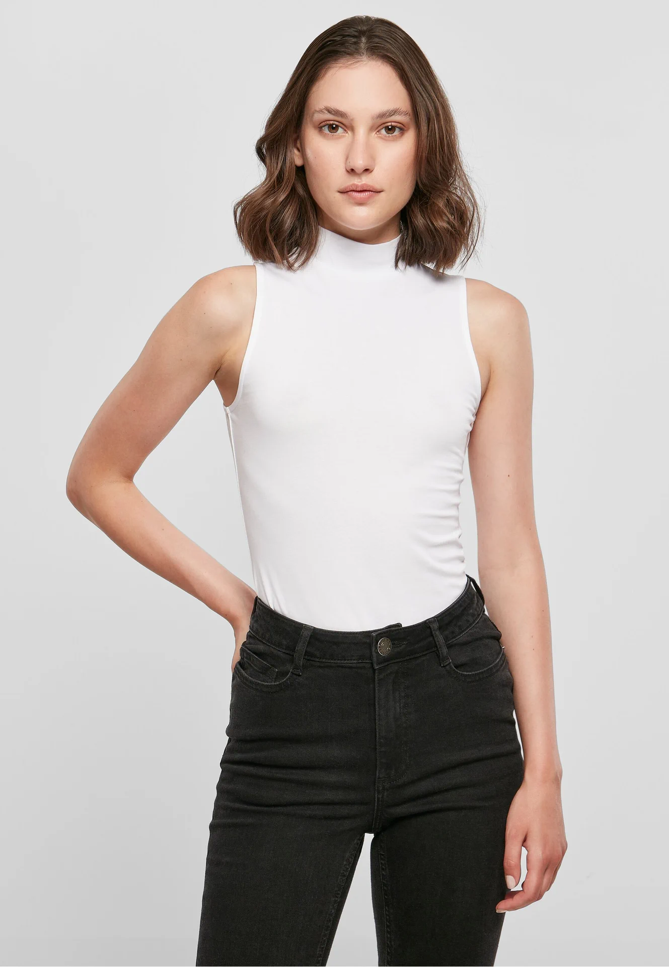 Build Your Brand Ladies Sleeveless Turtleneck Body