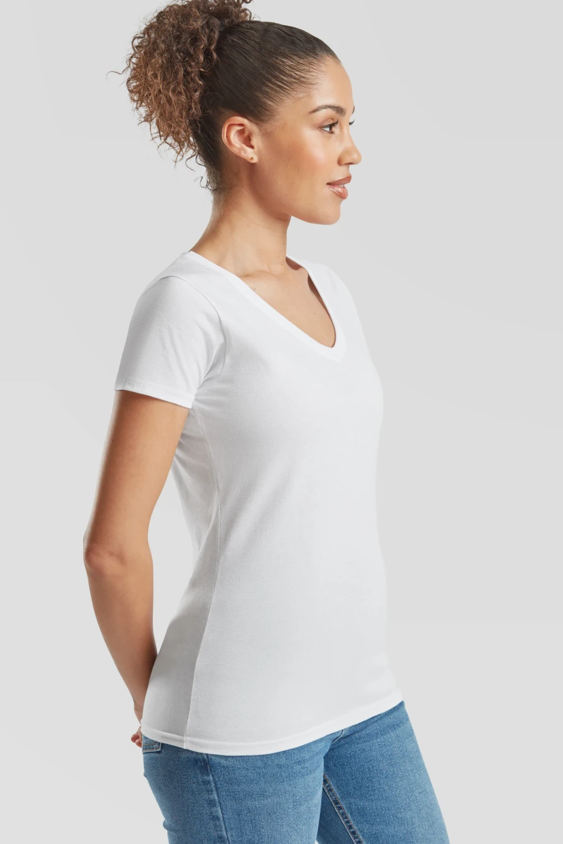 F.O.L. Lady-Fit Valueweight V-Neck T