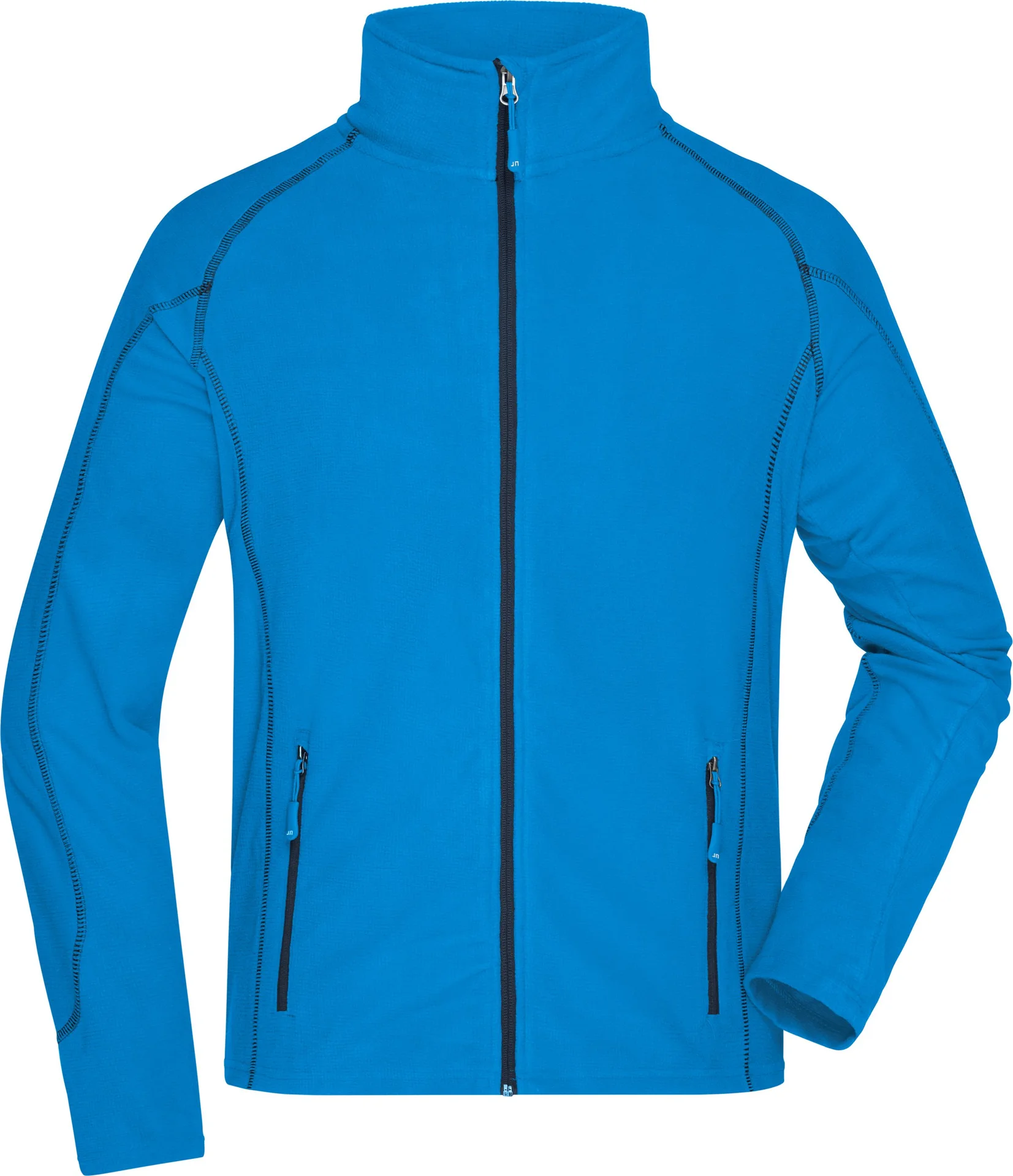 jn597-mens-structure-fleece-jacket-aqua-navy-front-3 James & Nicholson Men's Structure Fleece Jacket