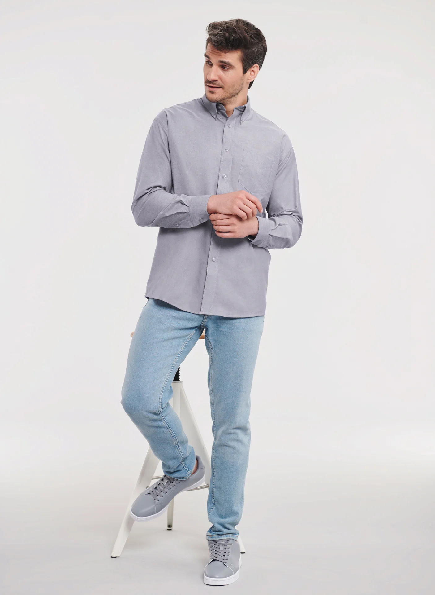 Russell Men's Long Sleeve Easy Care Oxford Shirt