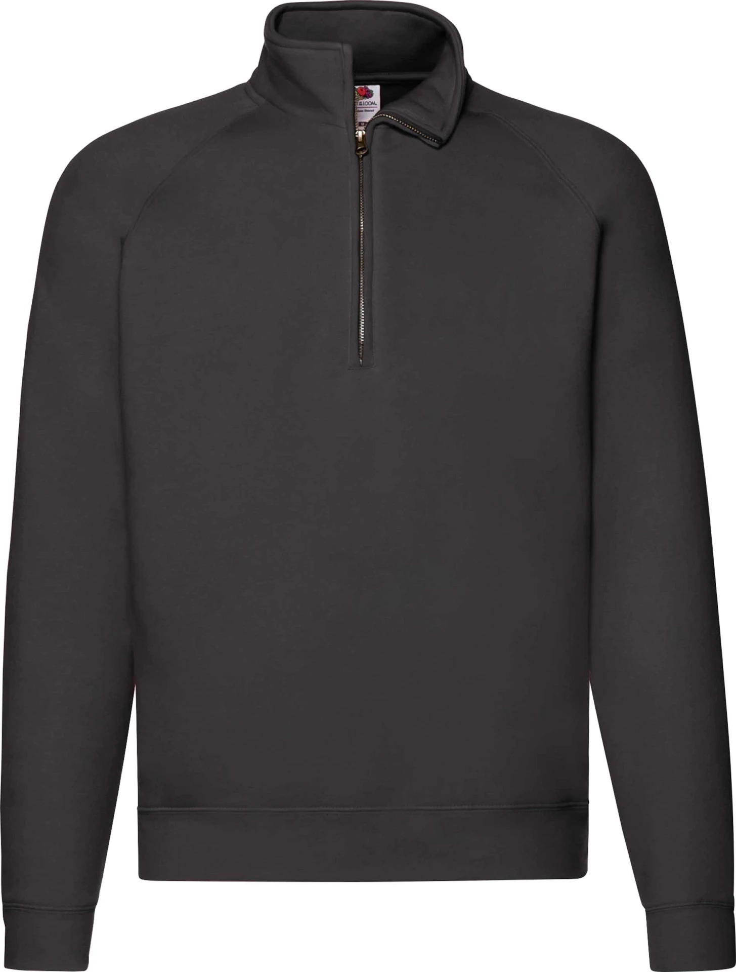 fruit-of-the-loom-62-032-0-premium-zip-neck-raglan-sweatshirt-black-4 F.O.L. Zip-Neck Sweat mit 1/4 Zip