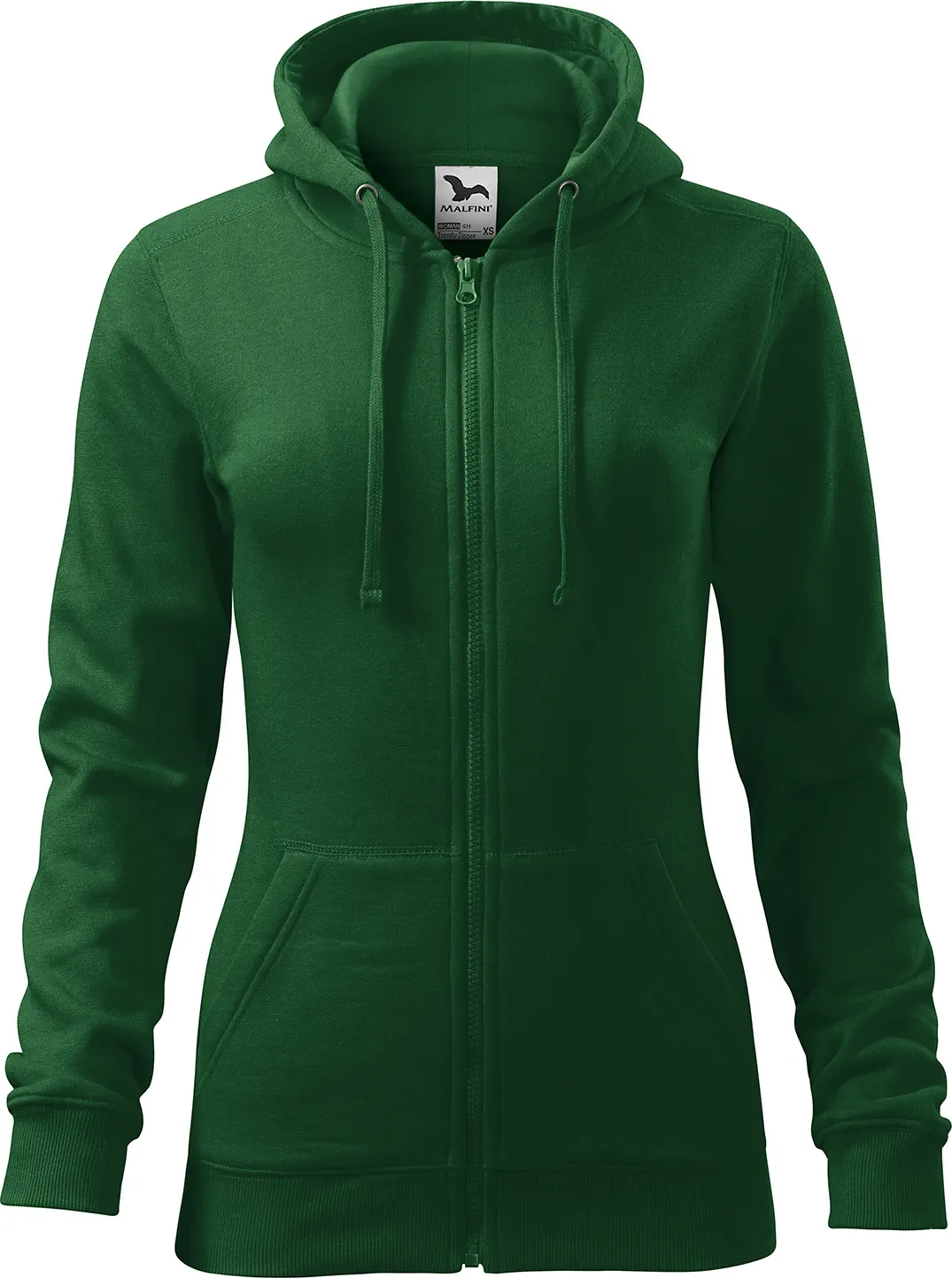 malfini-411-trendy-zipper-sweatshirt-damen-flaschengruen-front-2 MALFINI Sweatshirt Damen Trendy Zipper 411