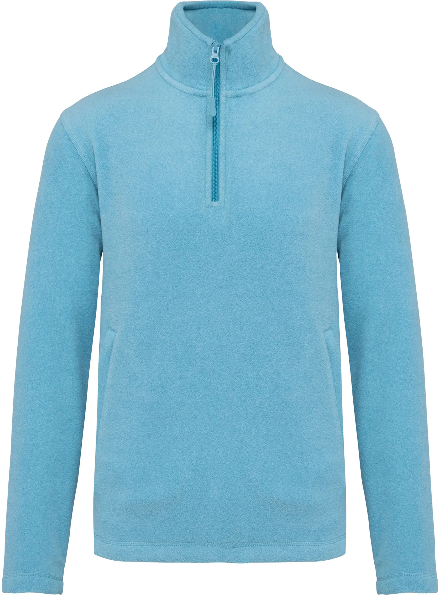 kariban-K912-microfleece-pullover-mit-viertel-zip-enzo-cloudyblueheather-front-3 Kariban Microfleece Pullover mit 1/4 Zip "Enzo"