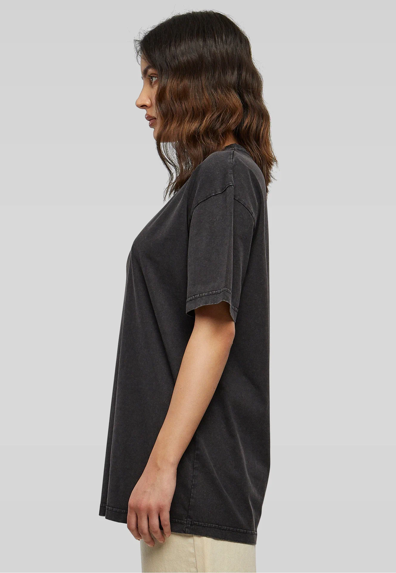 Build Your Brand Ladies Oversized Acid Wash Tee