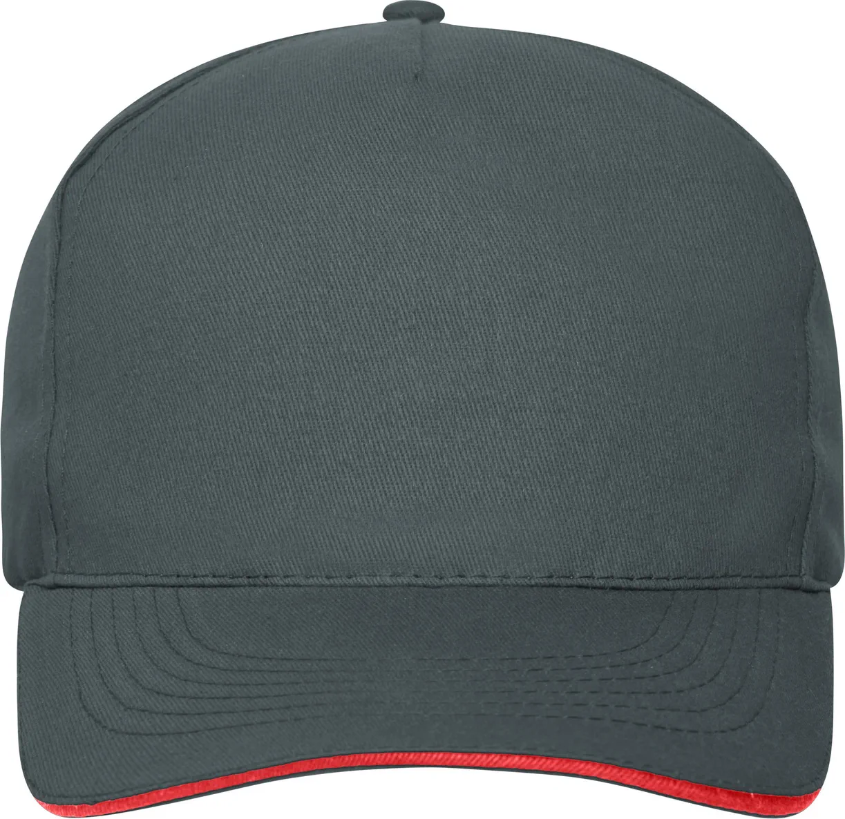 daiber-mb6238-5-panel-sandwich-cap-bio-cotton-graphite-red-front-3 daiber 5-Panel Sandwich Cap Bio Cotton