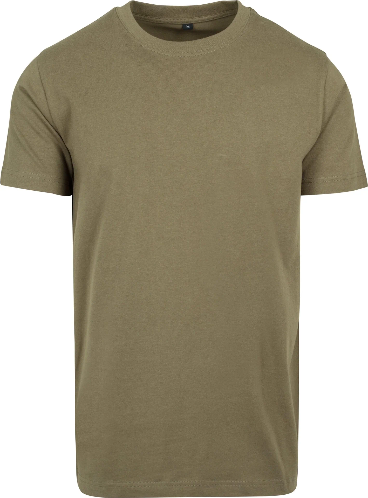 BYB-BY004-t-shirt-round-neck-olive-front-4 Build Your Brand T-Shirt Round Neck