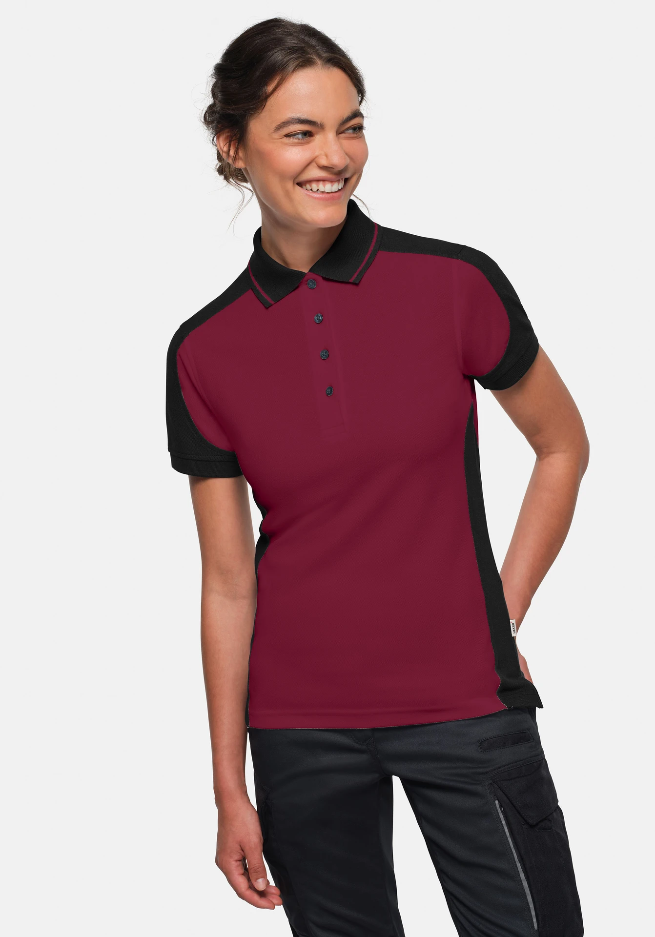 HAKRO Damen Poloshirt 339 Contrast MIKRALINAR® ECO