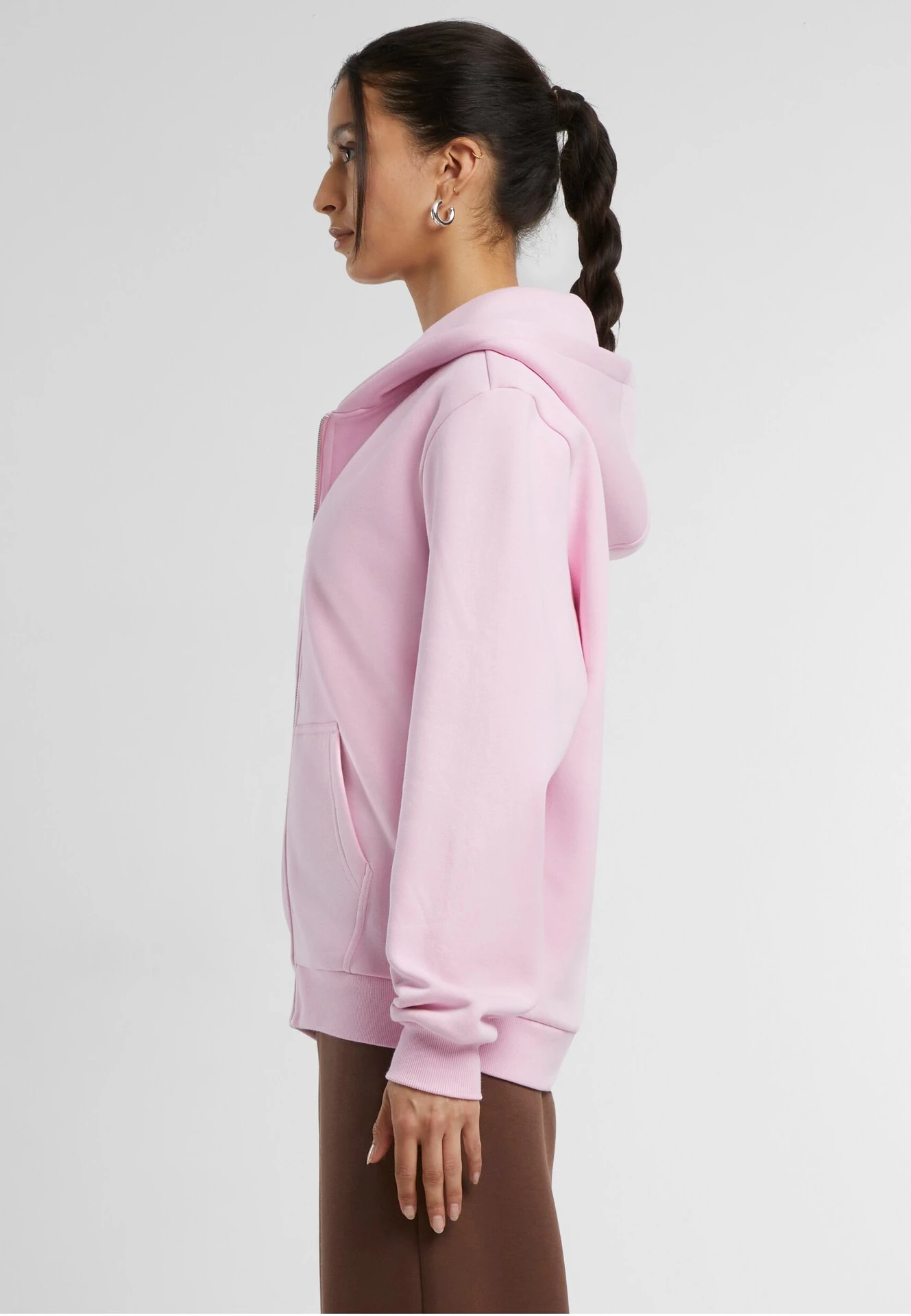Build Your Brand Ladies Fluffy Zip Hoody