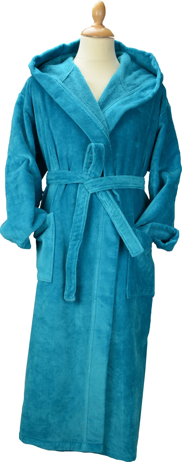 artg-ar029-deluxe-velour-bathrobe-with-hood-deepblue-front-1 ARTG DeLuxe Velour Bathrobe with hood