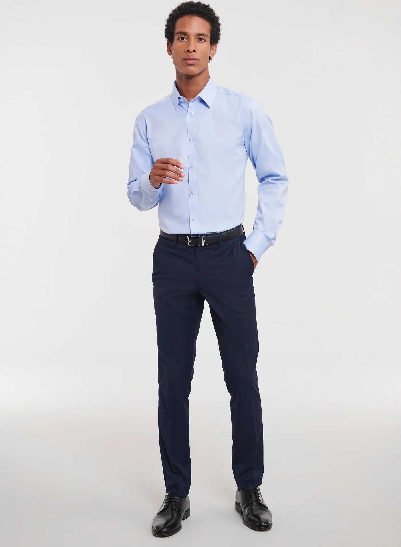 Russell Men's Long Sleeve Herringbone Shirt