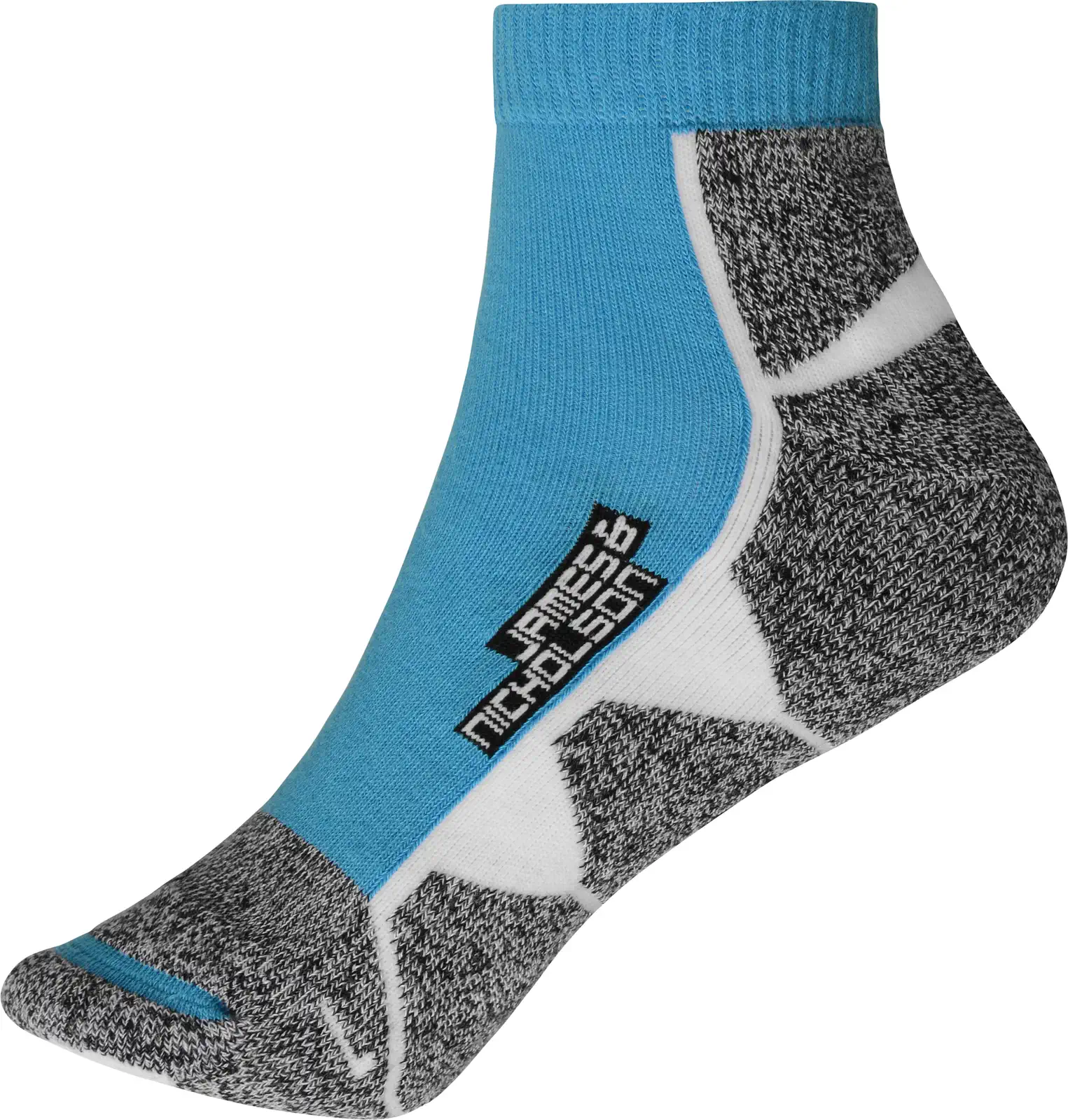 jn214-sport-sneaker-socks-brightblue-white-front-3 James & Nicholson Sport Sneaker Socks