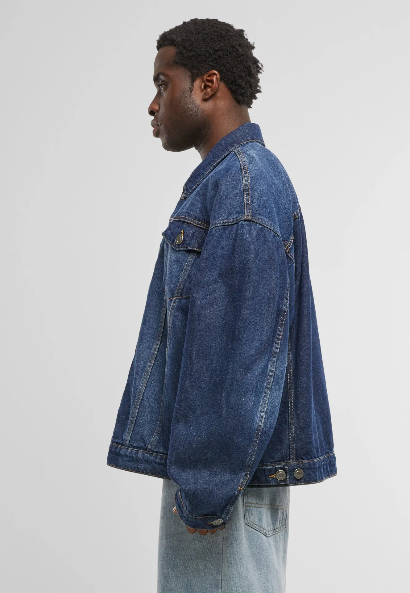 Build Your Brand Heavy Ounce Boxy Denim Jacket