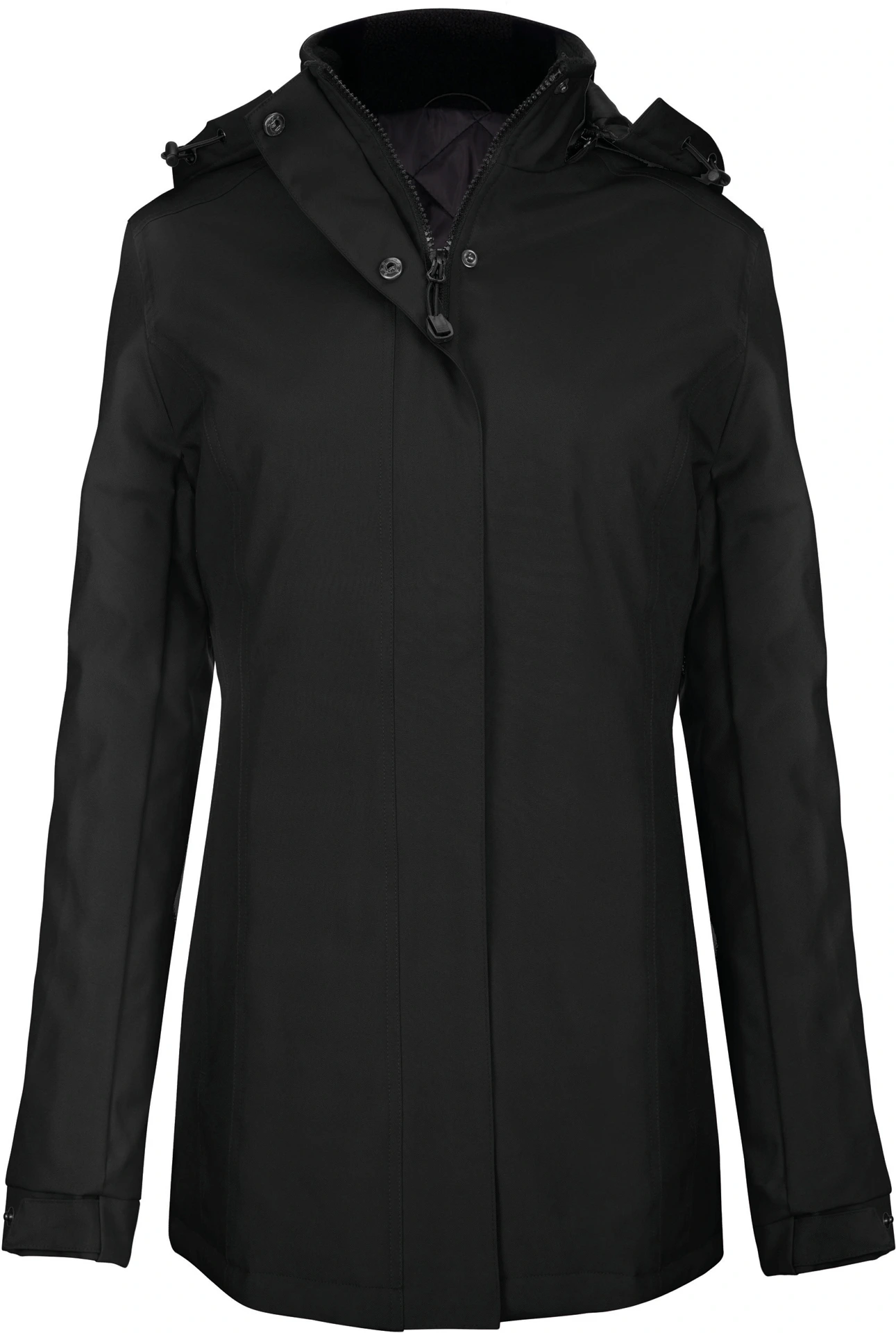 kariban-K6108-damen-parka-black-front-3 Kariban Damen Parka