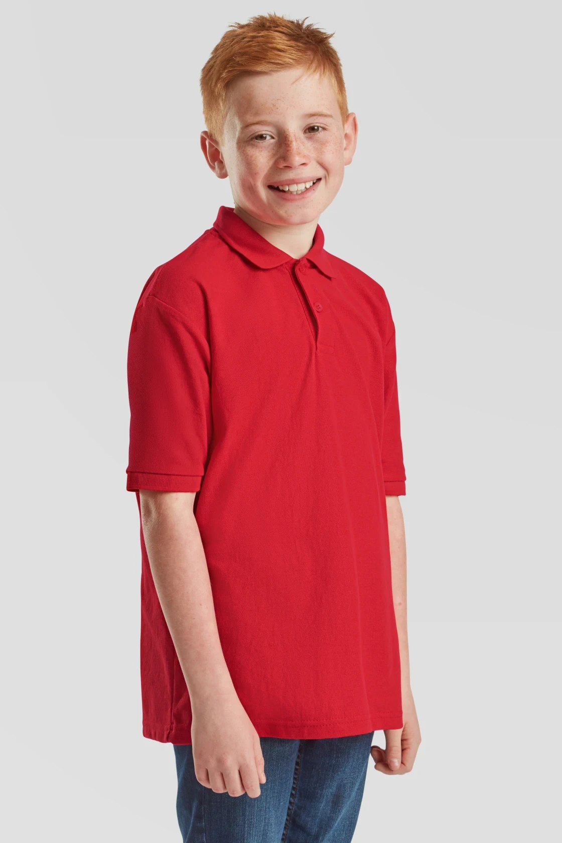 fruit-of-the-loom-63-417-0-kids-65-35-poloshirt-red-model-1 F.O.L. 65/35 Polo Kids