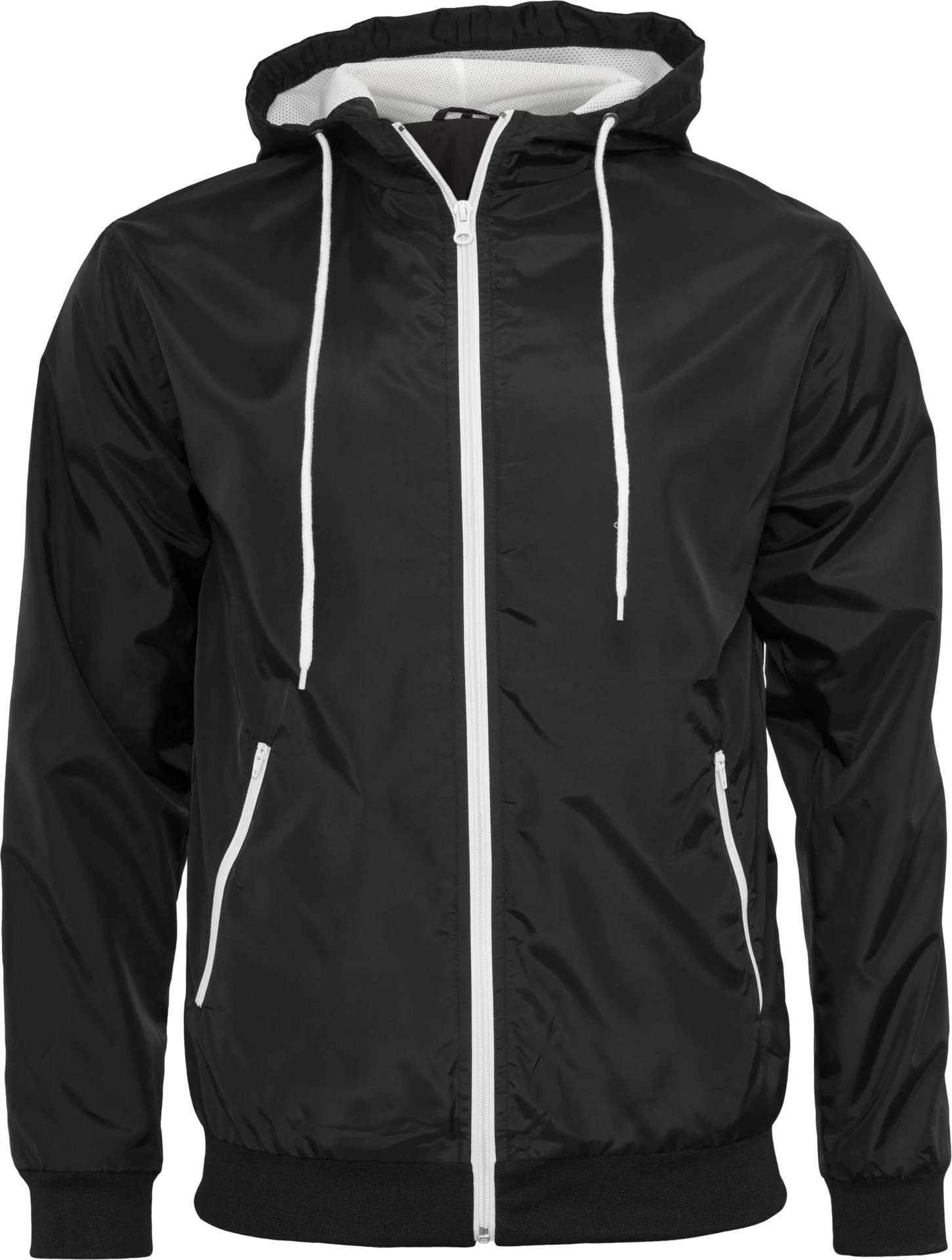 BYB-BY016-windrunner-jacket-black-white-front-4 Build Your Brand Windrunner Jacket