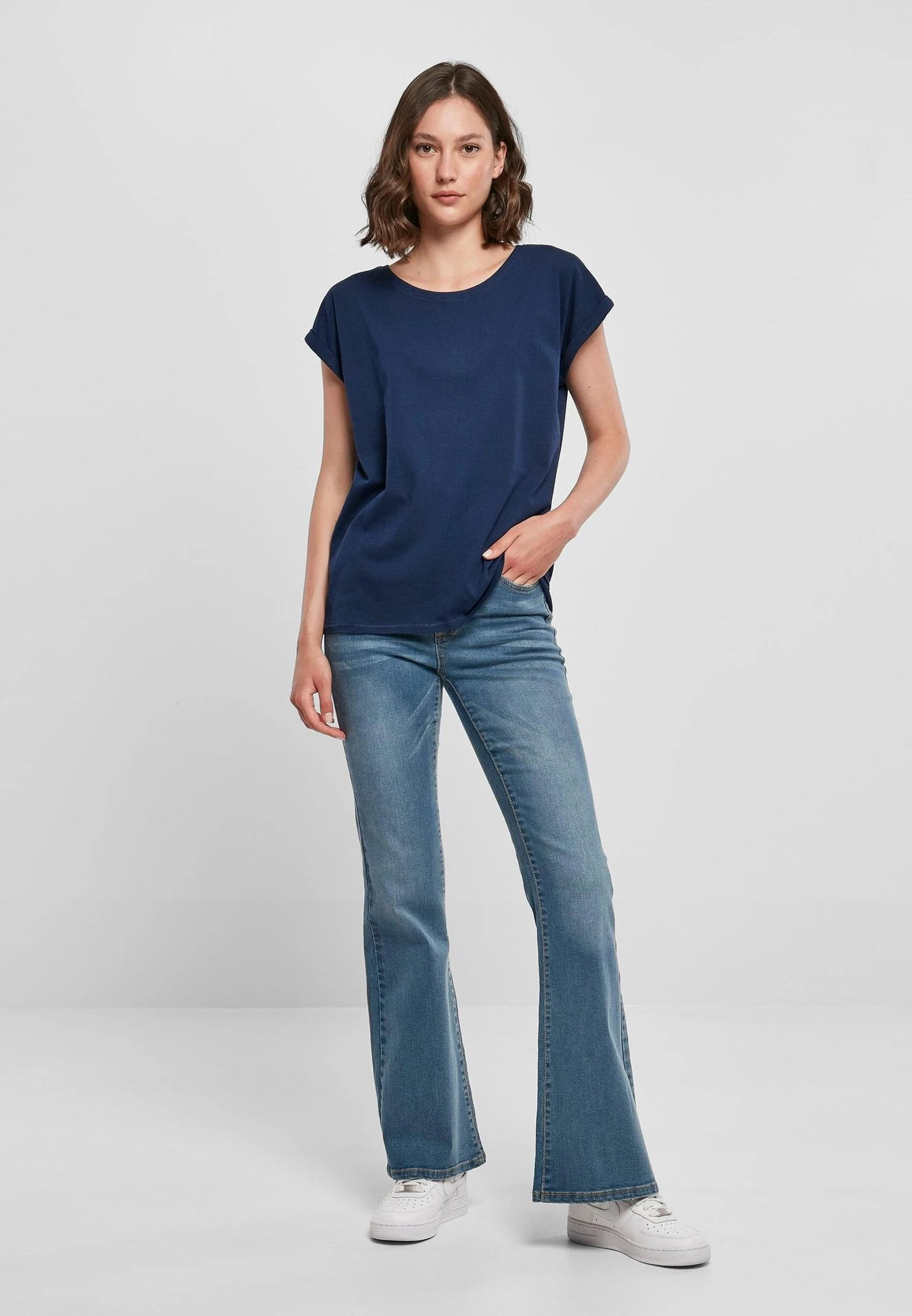 Build Your Brand Ladies Extended Shoulder Tee