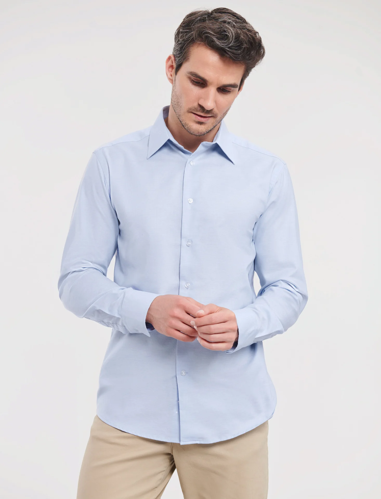 Russell Men's Long Sleeve Easy Care Tailored Oxford Shirt