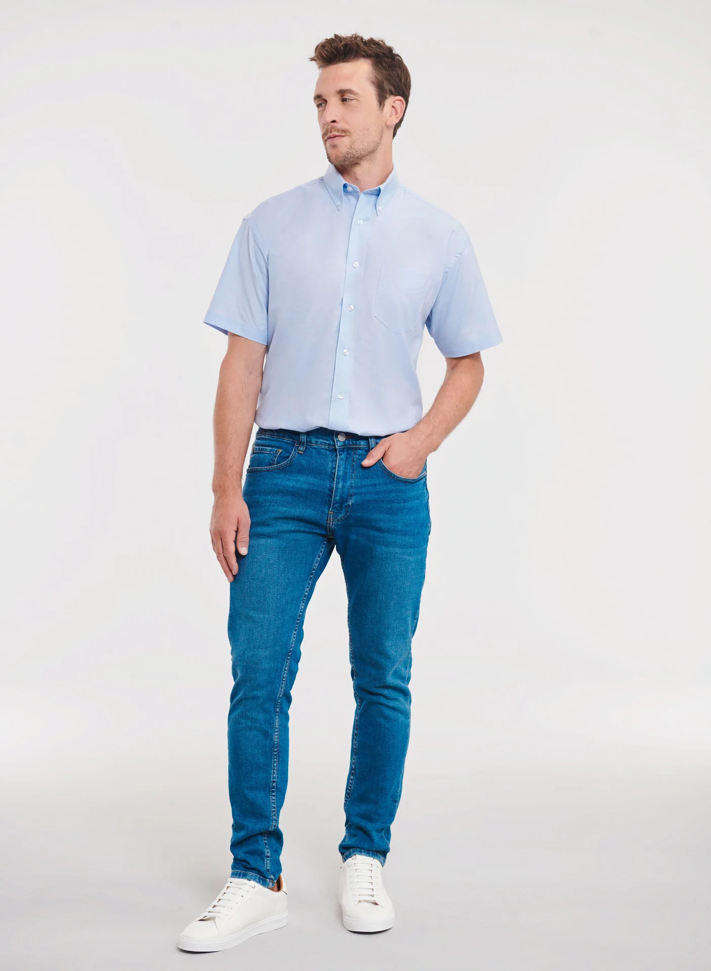 Russell Men's Short Sleeve Easy Care Oxford Shirt