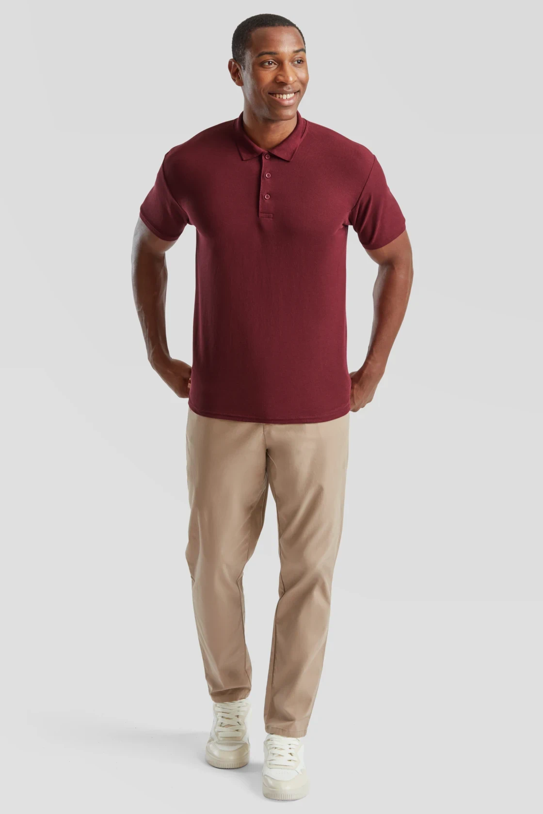 fruit-of-the-loom-63-402-0-poloshirt-65-35-burgundy-model-3 F.O.L. 65/35 Piqué Polo