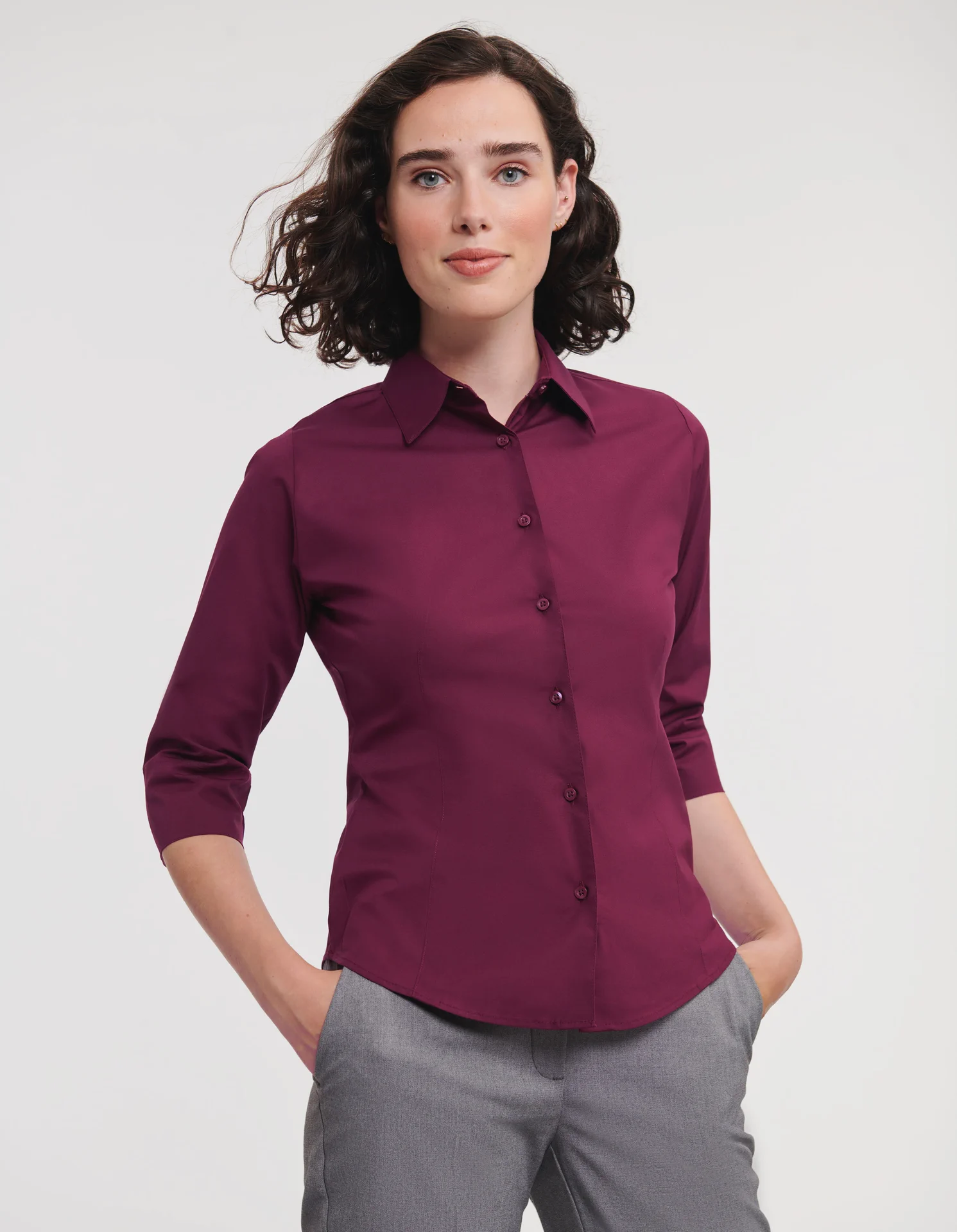 Russell Ladies Long Sleeve Easy Care Fitted Shirt