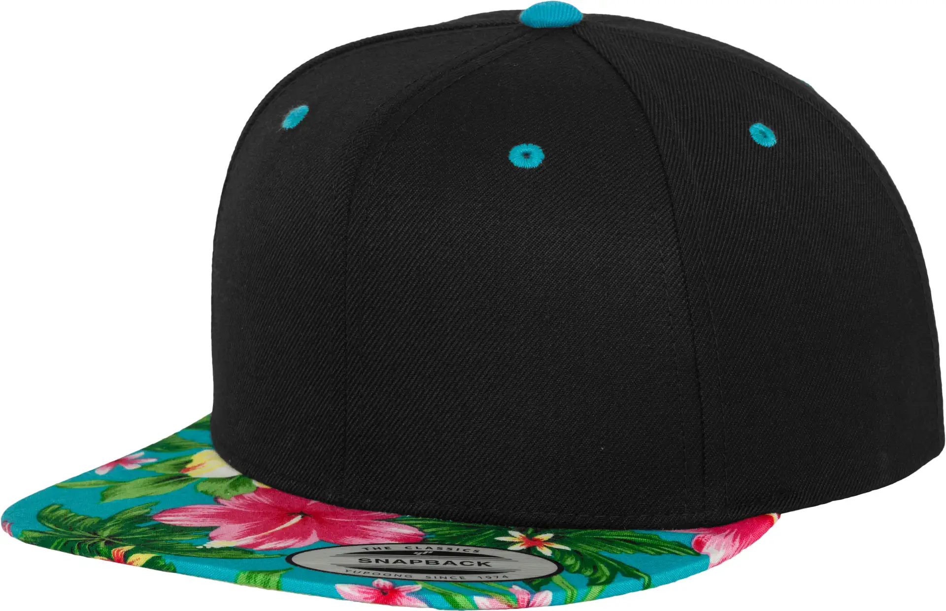 flexfit-6089hw-hawaiian-snapback-black-aqua(hawaiian)-front-1 FLEXFIT Hawaiian Snapback