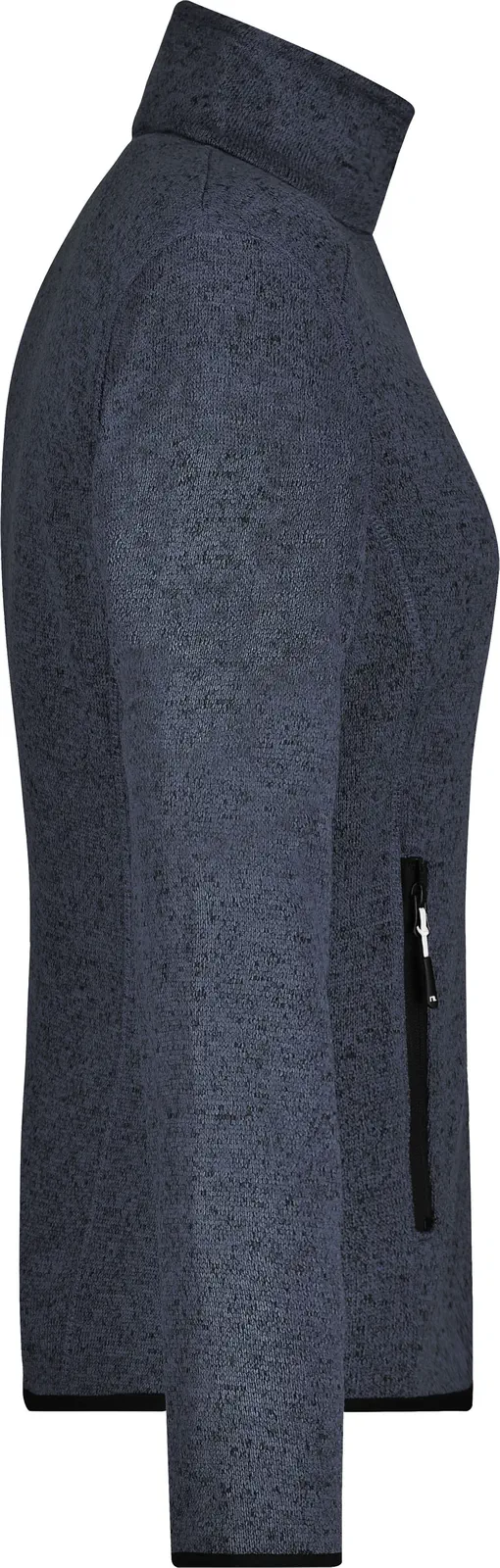 jn761-ladies-knitted-fleece-jacket-darkgreymelange-silver-right-6 James & Nicholson Ladies Knitted Fleece Jacket