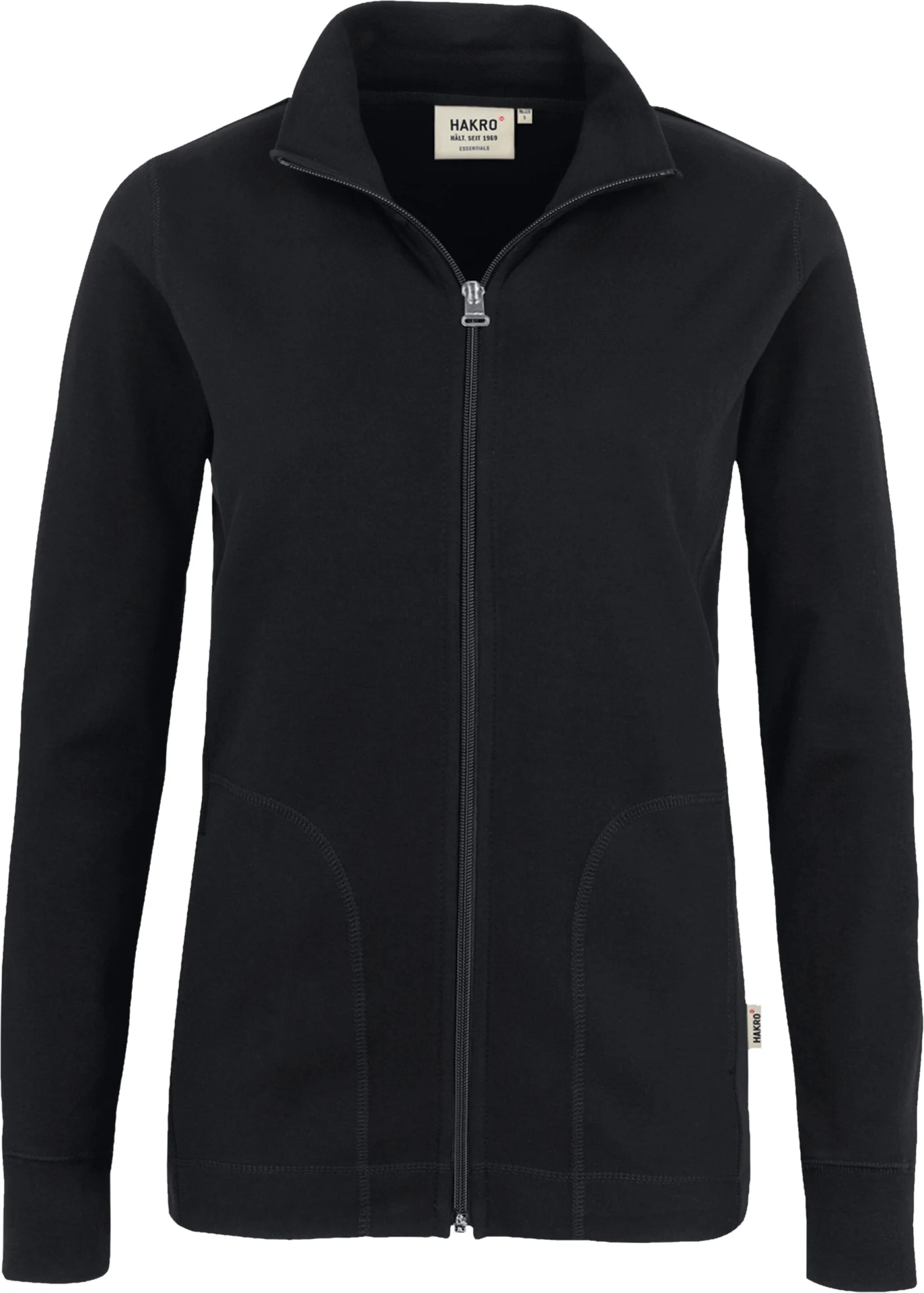 hakro-227-damen-interlockjacke-schwarz-front-1 HAKRO Women-Jacke 227 Interlock