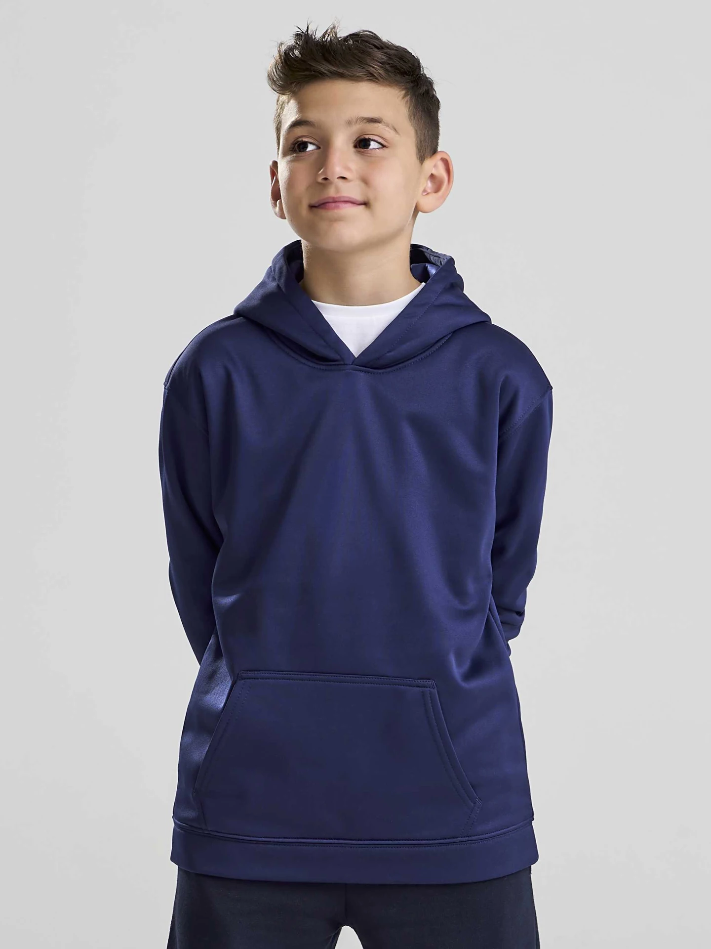 justhoods-jh006j-kids-sports-polyester-hoodie-model-0 Just Hoods Kids Sports Polyester Hoodie