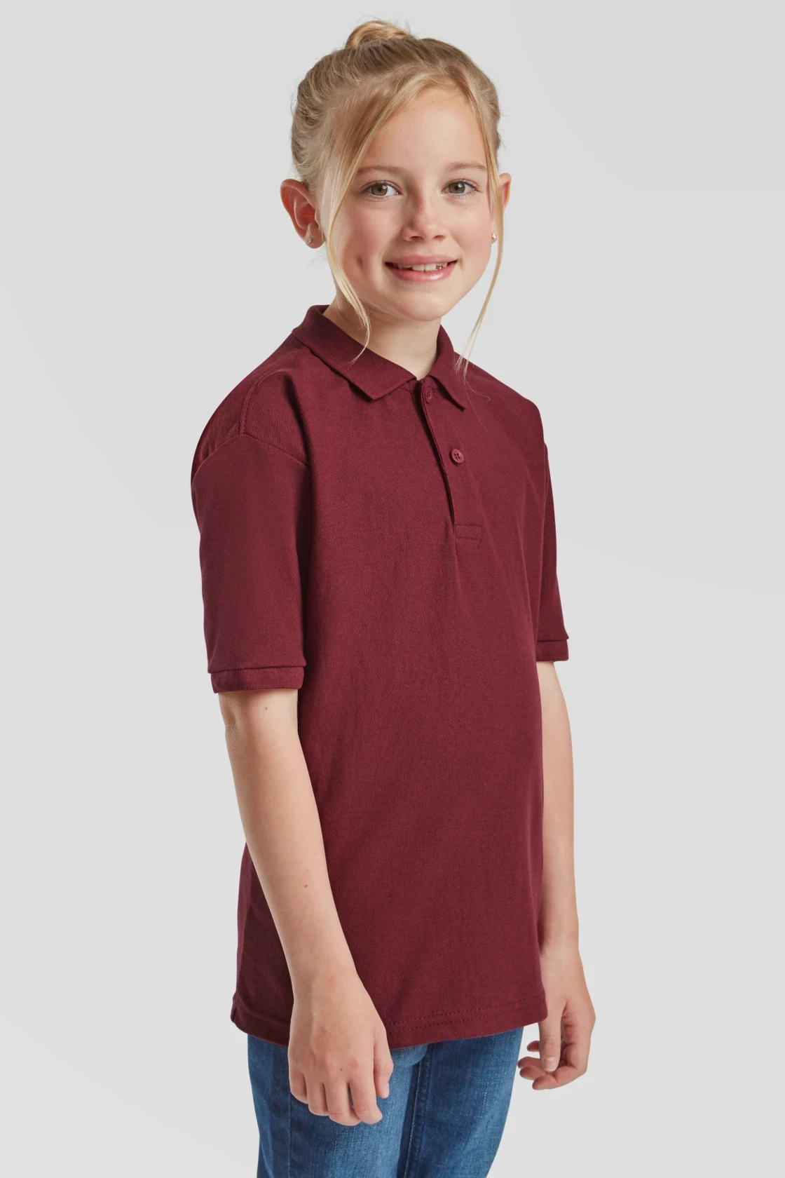 fruit-of-the-loom-63-417-0-kids-65-35-poloshirt-burgundy-model-1 F.O.L. 65/35 Polo Kids