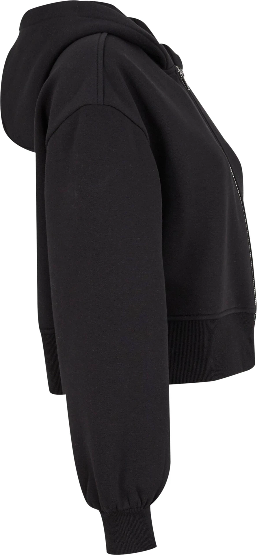 Build Your Brand Ladies Short Oversized Zip Jacket