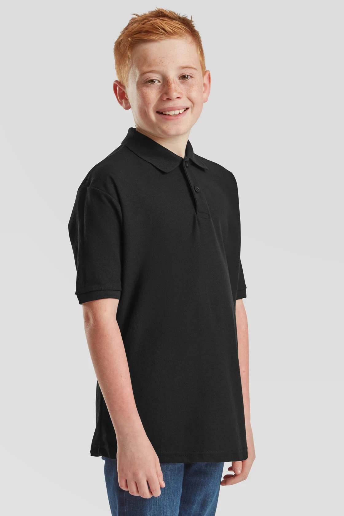 fruit-of-the-loom-63-417-0-kids-65-35-poloshirt-black-model-1 F.O.L. 65/35 Polo Kids