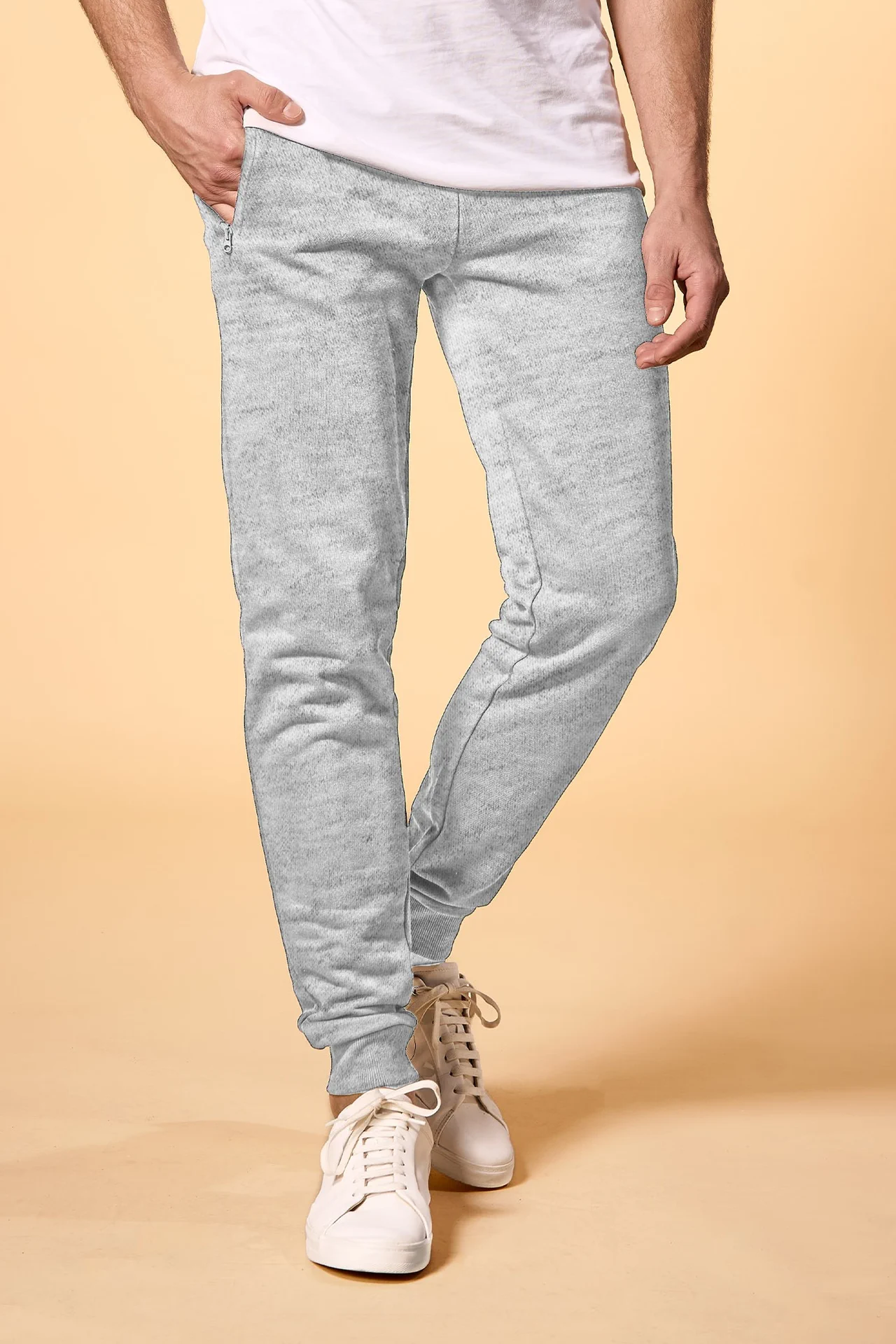 promodoro-1600-mens-pants-heathergrey-model-0 promodoro Men's Pants