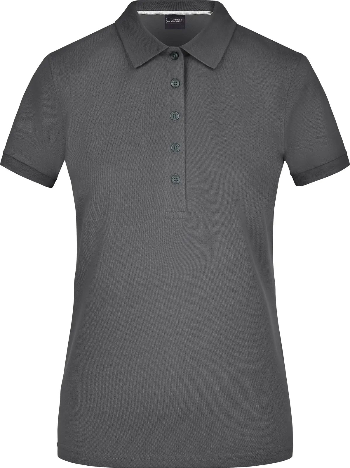 jn707-ladies-pima-poloshirt-carbon-front-3 James & Nicholson Ladies Pima Polo