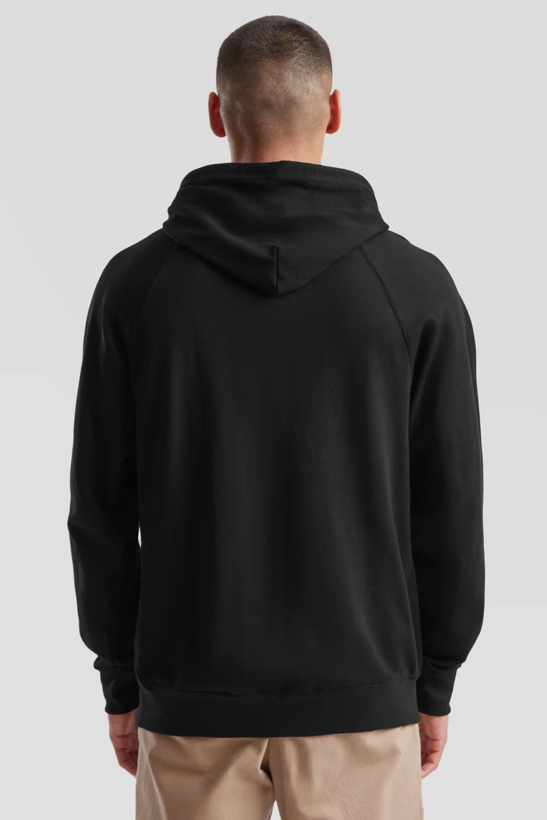 fruit-of-the-loom-62-140-0-lightweight-hooded-sweatshirt-black-model-2 F.O.L. Lightweight Hooded Sweat