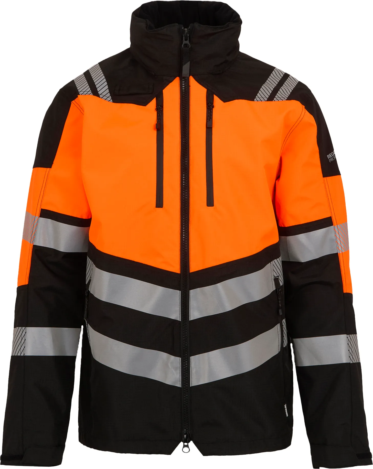 regatta-trw550-hi-vis-x-pro-waterproof-shell-jacket-class-2-black-signalorange-front-2 Regatta Hi-Vis X-Pro Waterproof Shell Jacket (Class 2)
