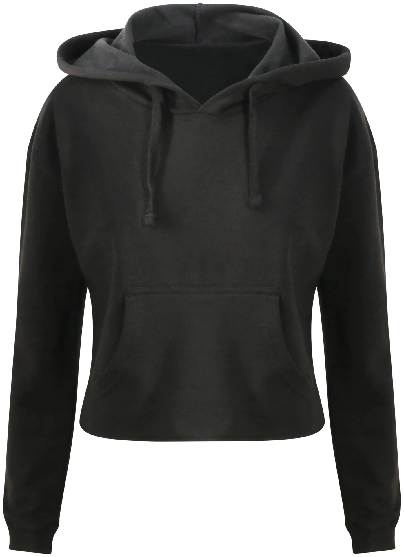 justhoods-jh016-womens-cropped-hoodie-jetblack-front-1 Just Hoods Women's Cropped Hoodie