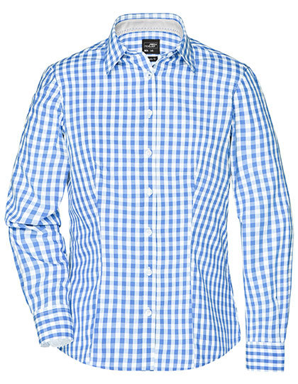 James & Nicholson Ladies Checked Blouse 