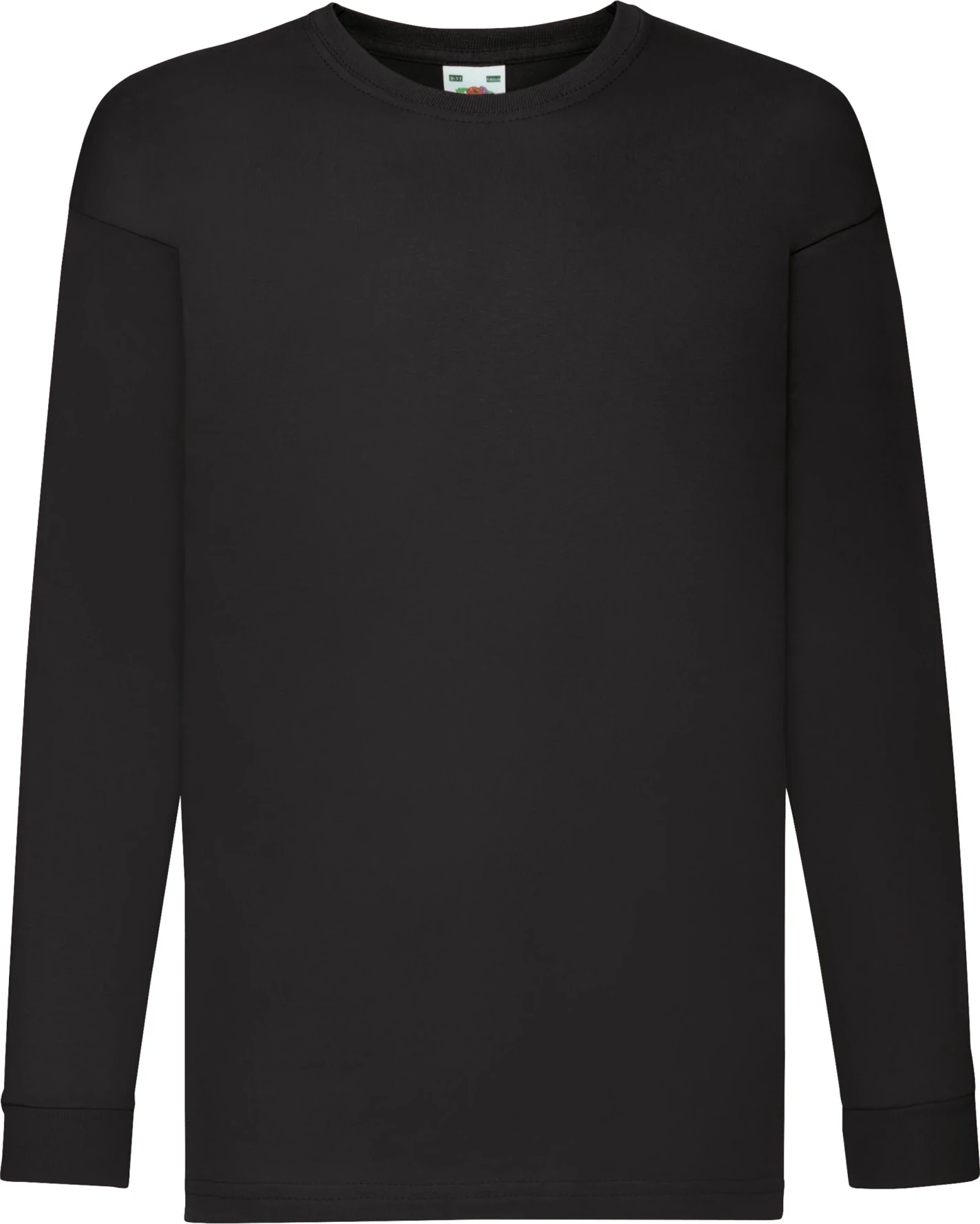 fruit-of-the-loom-61-007-0-kids-valueweight-long-sleeve-t-shirt-black-4 F.O.L. Long Sleeve Valueweight T Kids